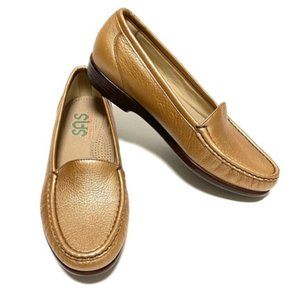 SAS SIMPLIFY COPPER METALLIC SLIP-ON LOAFERS 7.5M